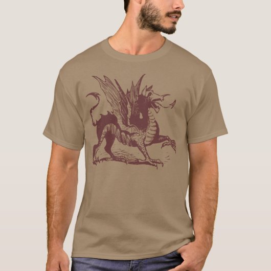Draak Gravure - Donkerbruin T-shirt (Voorkant)