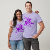 Draak Gravure - Paars T-shirt (Unisex)