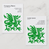 Draak - Groen gras op wit Visitekaartje (Voorkant / Achterkant)