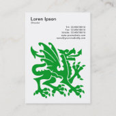 Draak - Groen gras op wit Visitekaartje (Achterkant)