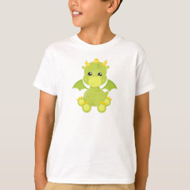 Draak, groene draak, kleine draak, magisch t-shirt