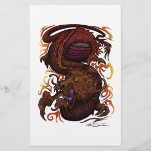 Draak (het Ontwerp van de Handtekening) Briefpapier