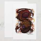 Draak (het Ontwerp van de Handtekening) Briefpapier (Voorkant / Achterkant)