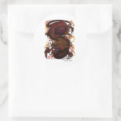 Draak (het Ontwerp van de Handtekening) Ronde Sticker (Tas)