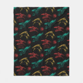 Draak hoofd patroon fleece deken (Voorkant)