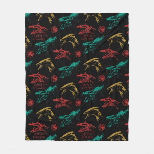 Draak hoofd patroon fleece deken (Voorkant)