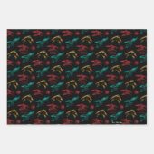 Draak hoofd patroon inpakpapier vel (Voorkant 2)