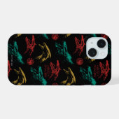 Draak hoofd patroon iPhone 15 case (Achterkant horizontaal)