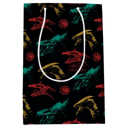 Draak hoofd patroon medium cadeauzakje (Voorkant)