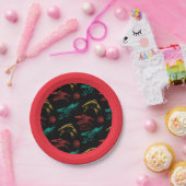 Draak hoofd patroon papieren bordje (Feest)