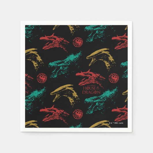 Draak hoofd patroon servet (Voorkant)