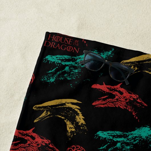 Draak hoofd patroon strandlaken (In situ)