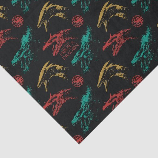 Draak hoofd patroon tissuepapier (Detail)