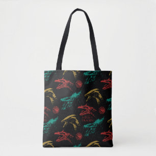 Draak hoofd patroon tote bag