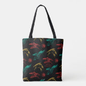 Draak hoofd patroon tote bag (Achterkant)