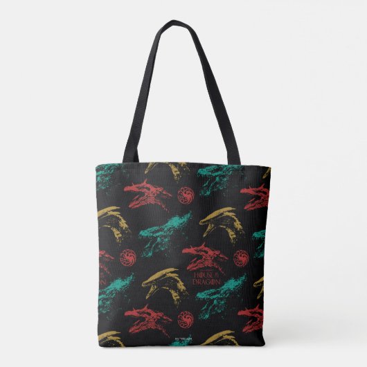 Draak hoofd patroon tote bag (Achterkant)