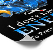 Draak ik heb diabetes, ik heb niet de energie om poster (Hoek)