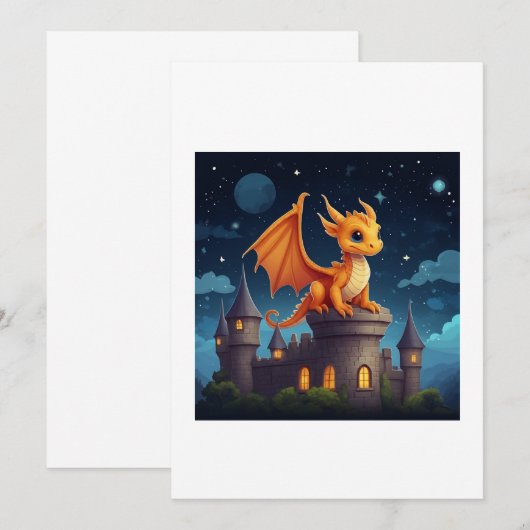 draak illustratie kaart (Voorkant / Achterkant)