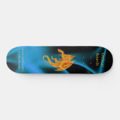 Draak in Blue Flames Skateboard (Horizontaal)