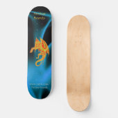 Draak in Blue Flames Skateboard (Voorkant)