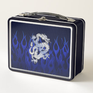 Draak in Chrome zoals blauwe koolstofvezelstijlen
