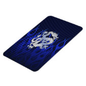 Draak in Chrome zoals blauwe koolstofvezelstijlen Magneet (Linkerzijde)