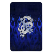 Draak in Chrome zoals blauwe koolstofvezelstijlen Magneet (Verticaal)