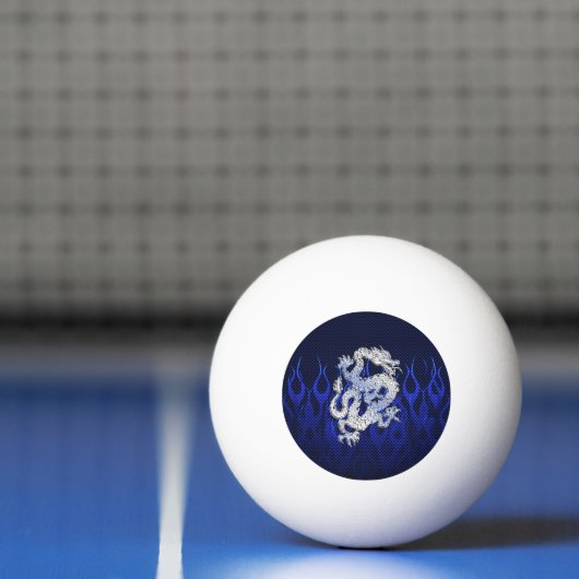 Draak in Chrome zoals blauwe koolstofvezelstijlen Pingpongbal (Net)