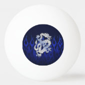 Draak in Chrome zoals blauwe koolstofvezelstijlen Pingpongbal (Voorkant)