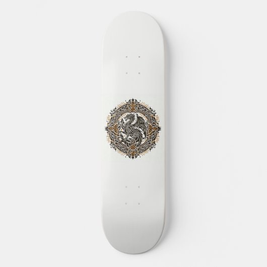 Draak in de cirkel persoonlijk skateboard (Voorkant)