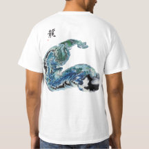Draak in de golven – Abstracte Oceaan Energie T-Sh