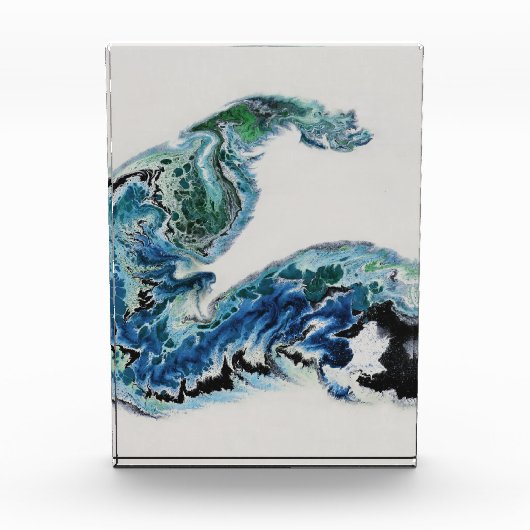 Draak in de golven – Abstracte Oceaan Fotoblokken (Voorkant)