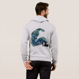 Draak in de golven – Abstracte oceaanenergie Hoodie