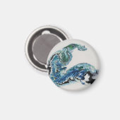 Draak in de golven – Abstracte oceaanenergie magne Magneet (Voorkant / Achterkant)