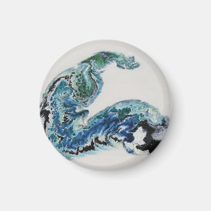 Draak in de golven – Abstracte oceaanenergie magne Magneet
