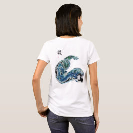 Draak in de golven – Abstracte oceaanenergie T-shirt