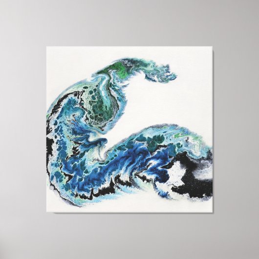 “Draak in de golven – Abstracte Oceaenergie Canva Canvas Afdruk (Voorkant)