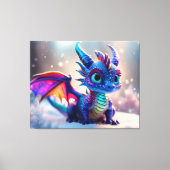 Draak in de sneeuw. canvas afdruk (Voorkant)