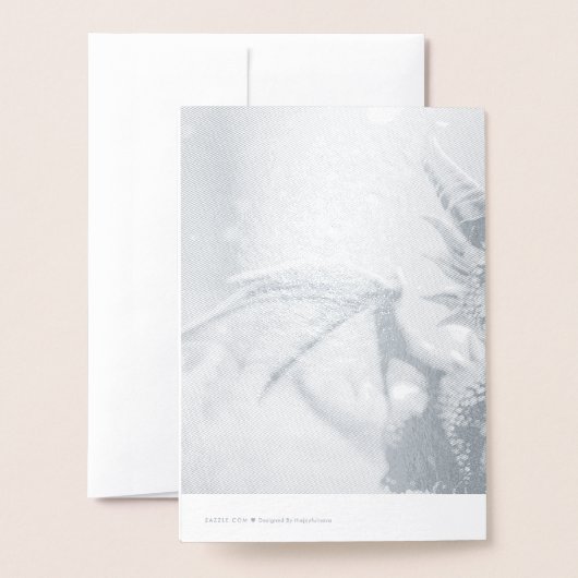 Draak in de sneeuw. folie kaarten (Met envelop)