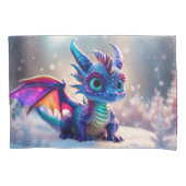 Draak in de sneeuw. kussensloop (Voorkant)