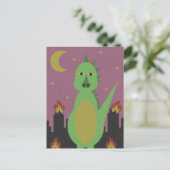 Draak in de stad briefkaart (Staand voorkant)