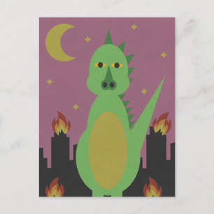 Draak in de stad briefkaart