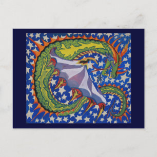 Draak in de sterren briefkaart