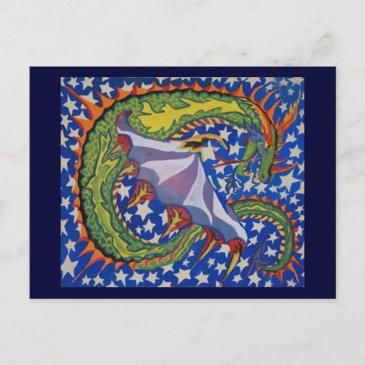 Draak in de sterren briefkaart (Voorkant)