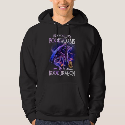 Draak In Een Wereld Van Boekenwurmen  Draak Hoodie (Voorkant)