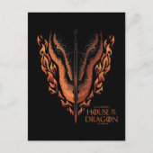 Draak in Flames Behind Sword Briefkaart (Voorkant)