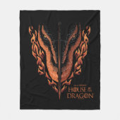 Draak in Flames Behind Sword Fleece Deken (Voorkant)