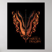 Draak in Flames Behind Sword Poster (Voorkant)