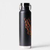 Draak in Flames Behind Sword Waterfles (Voorkant)