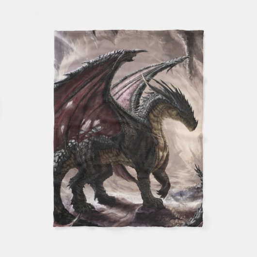 Draak in grot fleece deken (Voorkant)